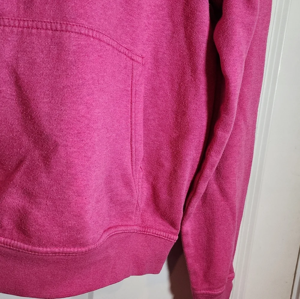 Nike Fuchsia Pullover Hoodie Small Cowl Neck Small Hole Left Sleeve
